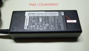 fake HP 90W power adapter