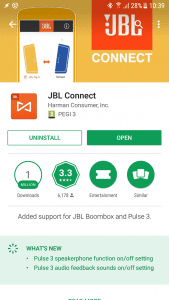 JBL Connect app in the Android Play Store