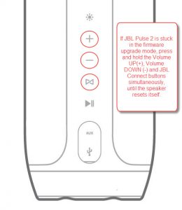 JBL Pulse 2 - exiting the firmware upgrade mode