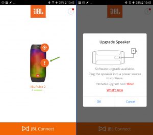 JBL Pulse 2 firmware upgrade via JBL Connect app