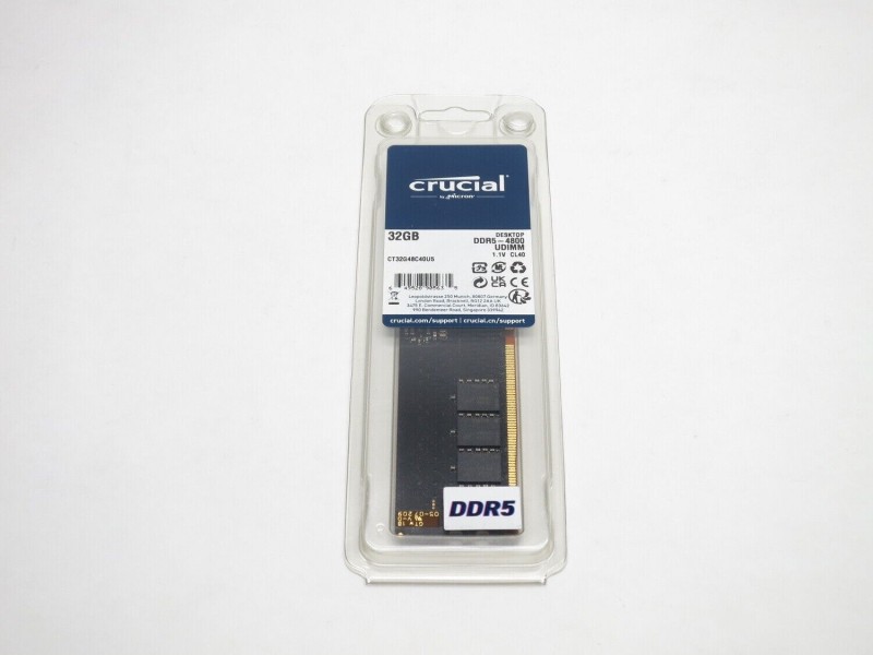 Crucial 32GB DDR5 4800MHz UDIMM Desktop Memory Module - High-quality Computer Memory Modules Available now with fast shipping worldwide