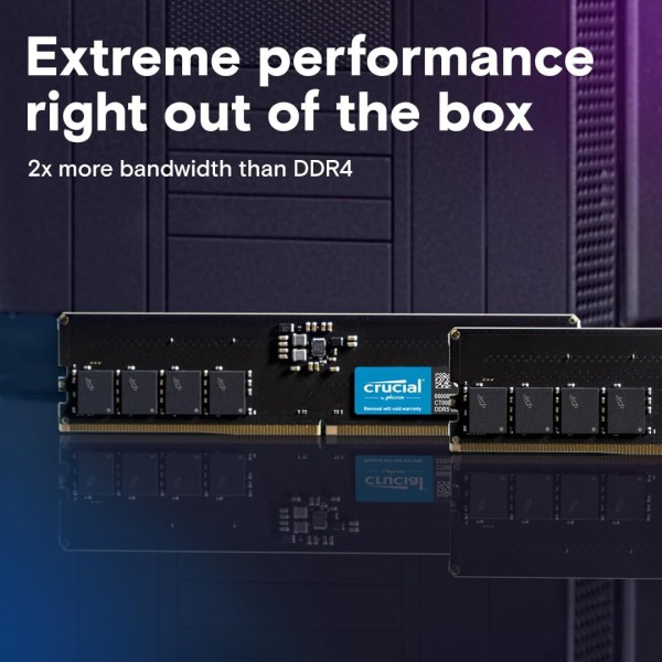Crucial 32GB DDR5 4800MHz UDIMM Desktop Memory Module - High-quality Computer Memory Modules Available now with fast shipping worldwide