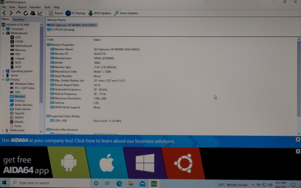 Dalle LCD 15.4" AU Optronics B154EW02 V.3 Écran WXGA - Haute qualité Pièces détachées ordinateurs Disponible maintenant avec une expédition rapide dans le monde entier