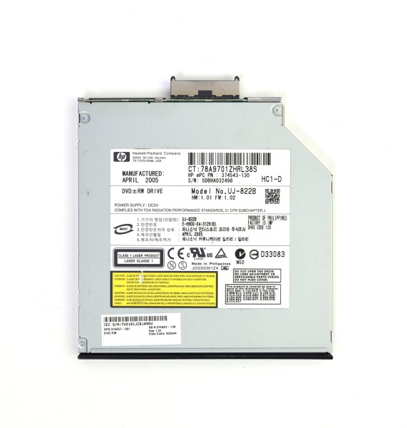 DVD RW Drive HP UJ 822B for Laptops - Reliable Optical Drive