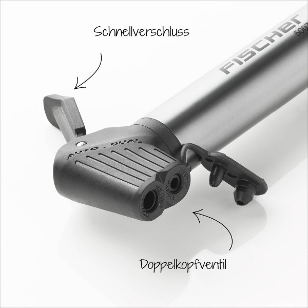 Fischer 50073 Mini Bike Pump with Integrated Repair Kit - High-quality Bicycle Pumps Available now with fast shipping worldwide