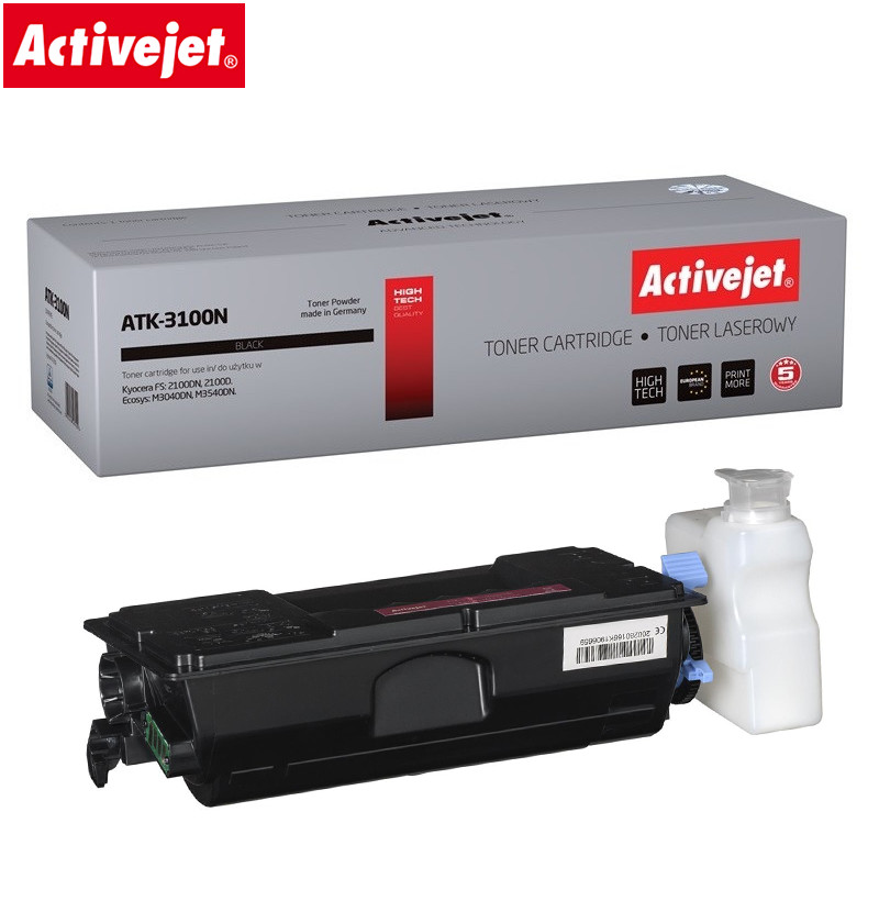 Activejet ATK-3100N Black Toner for Kyocera Printers - High-quality Toner Cartridges Available now with fast shipping worldwide