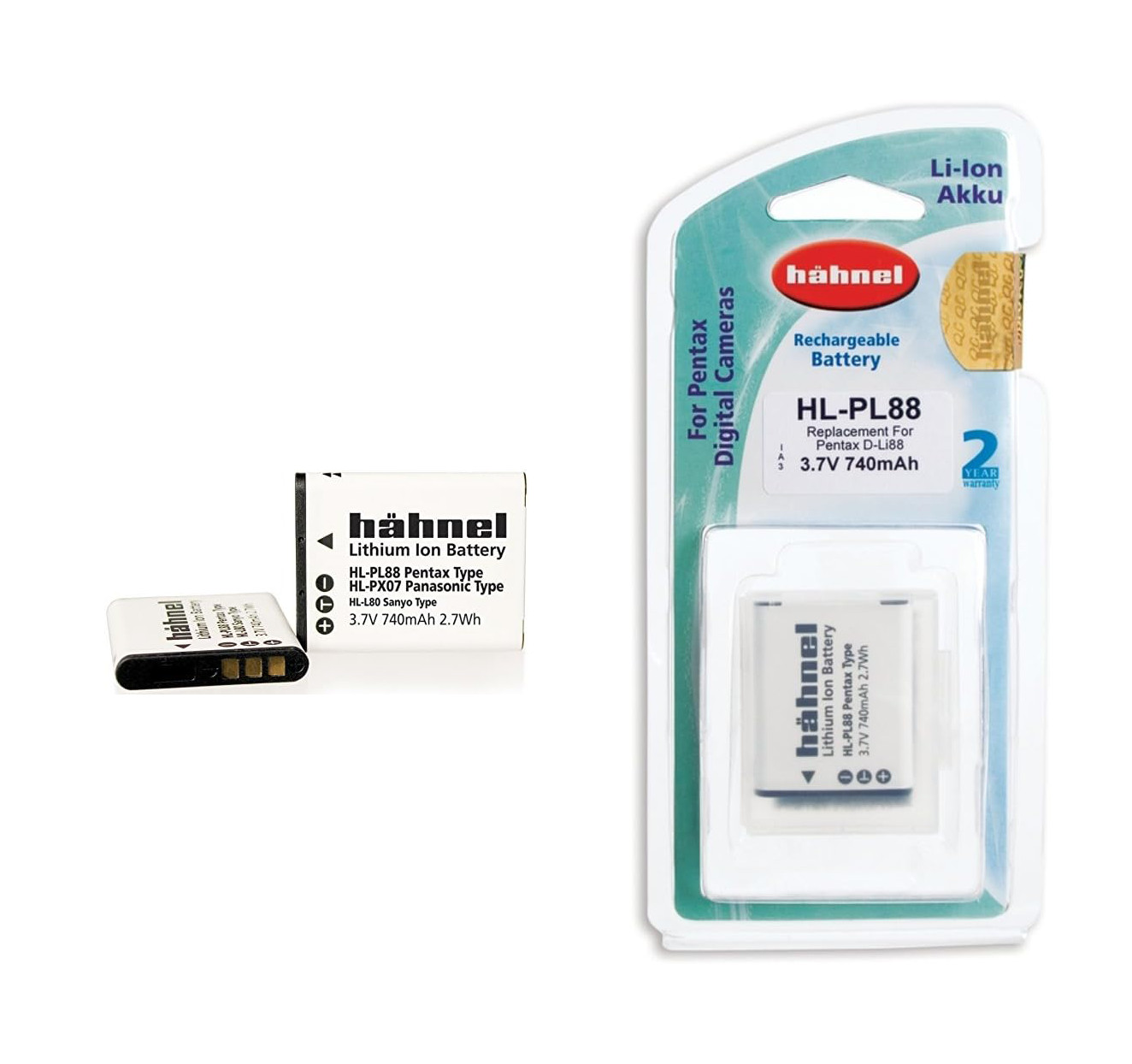 Batteria Hähnel HL-PL88 Li-Ion 740mAh per Fotocamere - Alta qualità Batterie Ricaricabili Disponibile ora con spedizione veloce in tutto il mondo