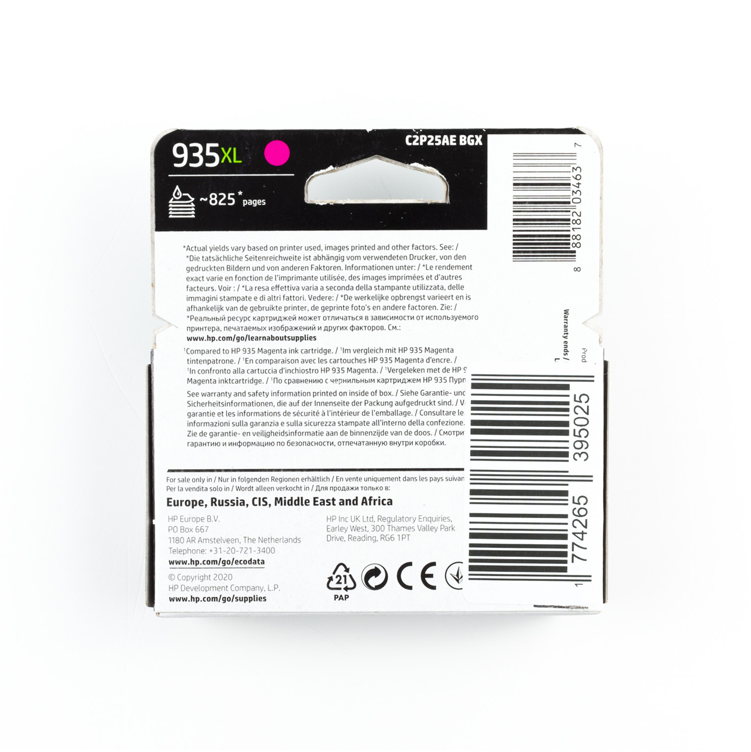 Cartucce Originali HP 935XL Magenta e Giallo C2P25AE - Alta qualità Cartucce Inchiostro Disponibile ora con spedizione veloce in tutto il mondo