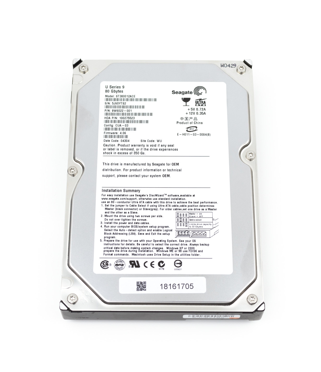 Disque dur IDE Seagate 80 Go 7200 tr/min ST380012ACE - Haute qualité Disques durs internes Disponible maintenant avec une expédition rapide dans le monde entier