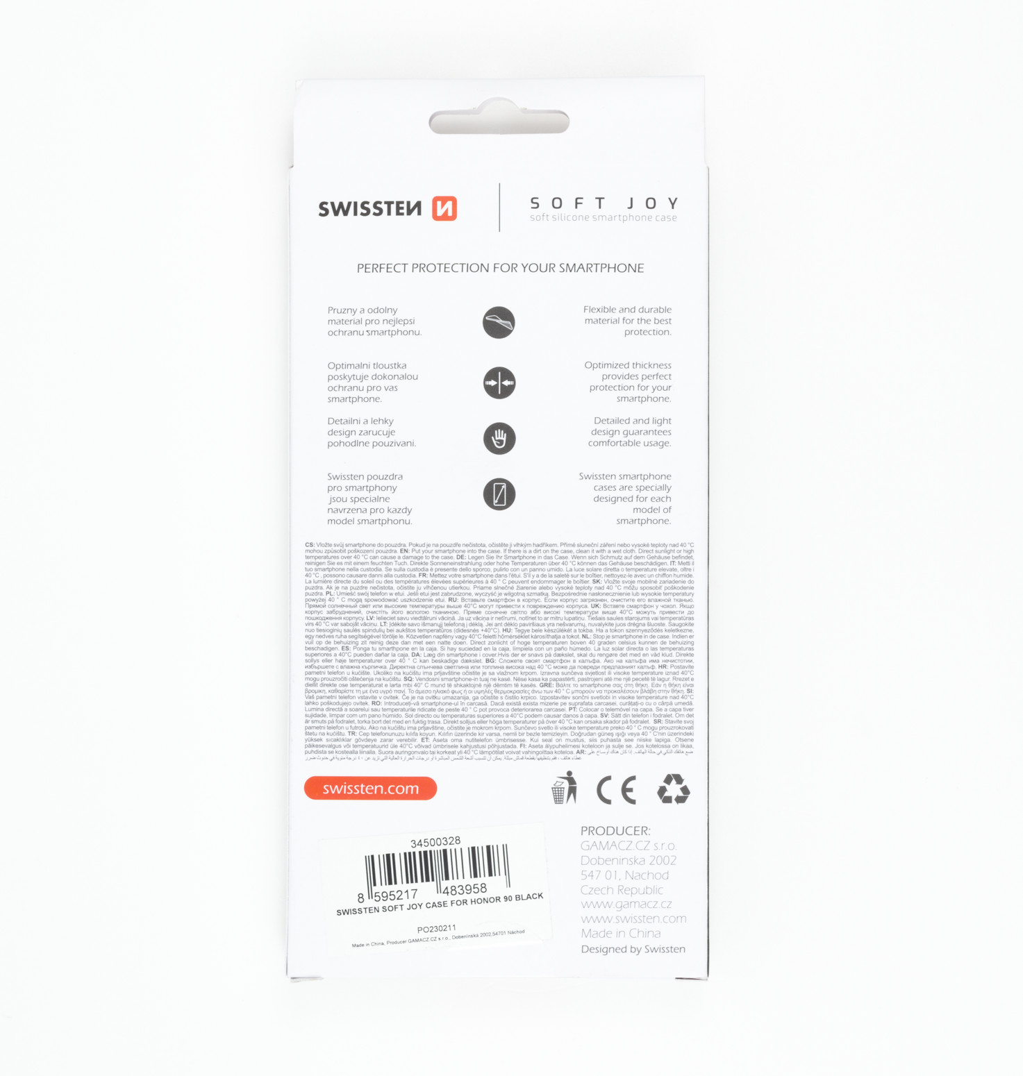 Honor 90 Case Black Soft Silicone Gel Cover by Swissten - High-quality Mobile Phone Cases Available now with fast shipping worldwide