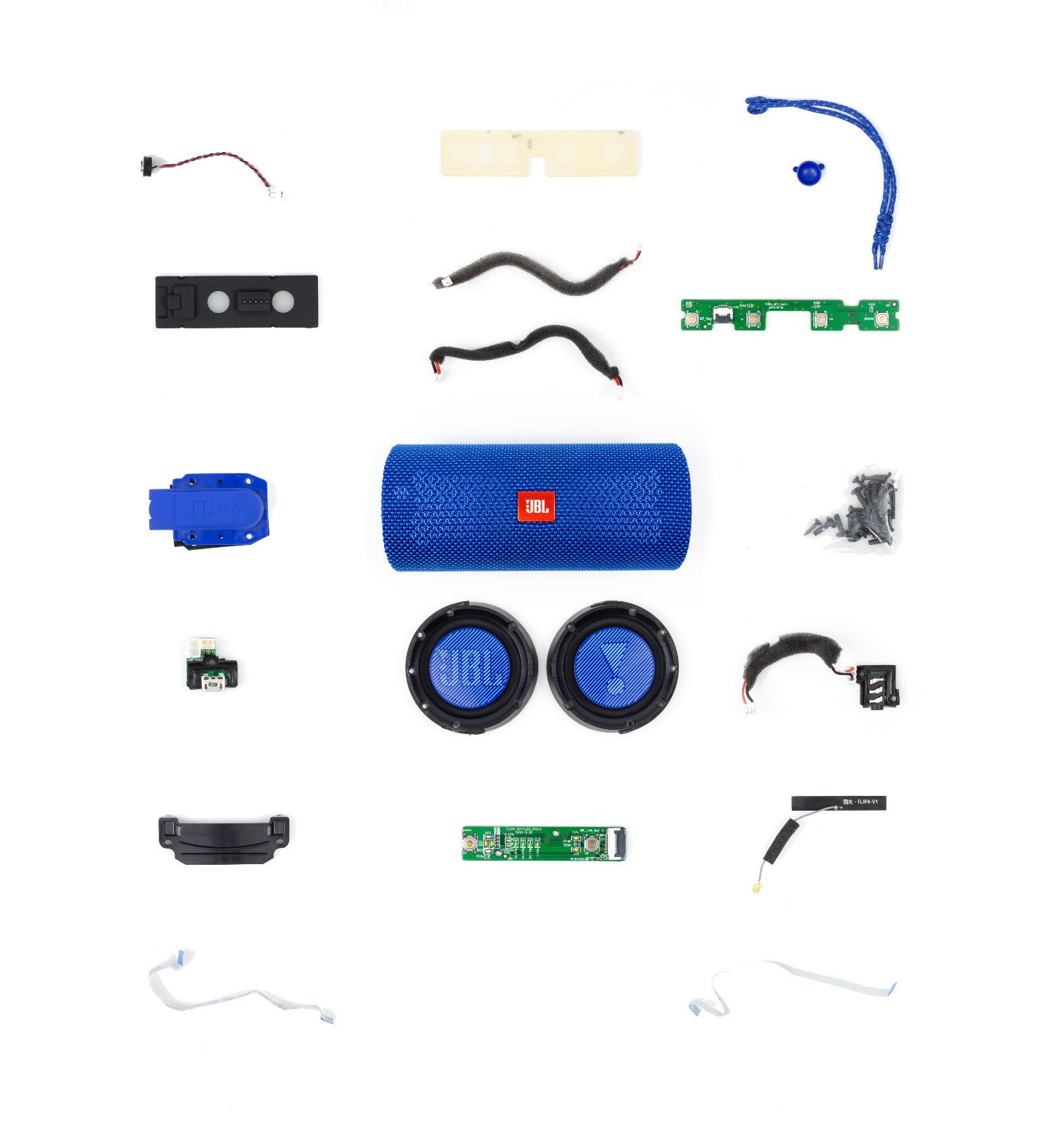 JBL Flip 4 Replacement Parts for GG Version in Blue - High-quality Speaker Components Available now with fast shipping worldwide
