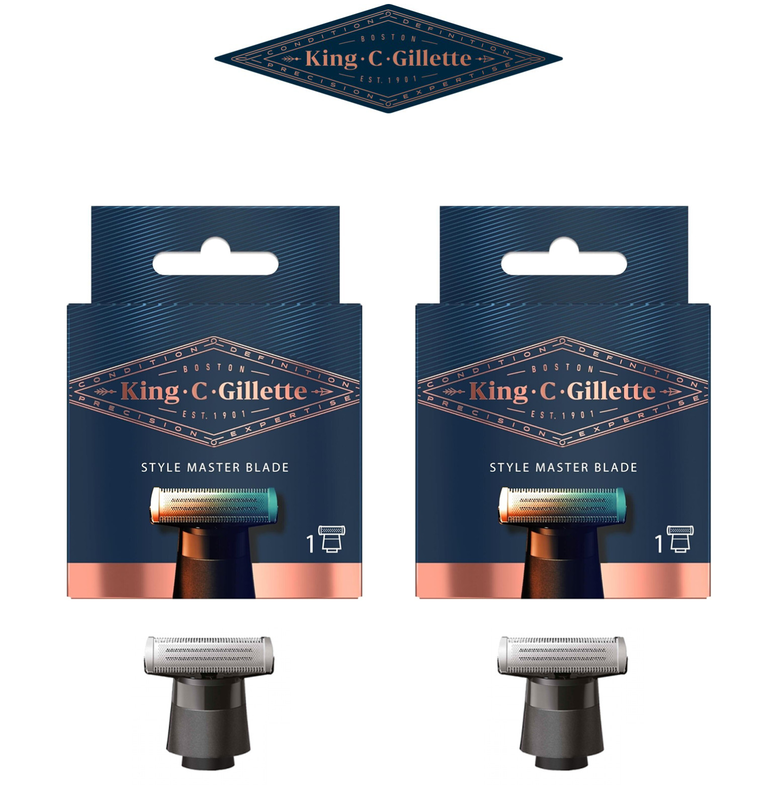 Lames Rechange King C. Gillette Style Master (2 pièces) - Haute qualité Lames tondeuses Disponible maintenant avec une expédition rapide dans le monde entier