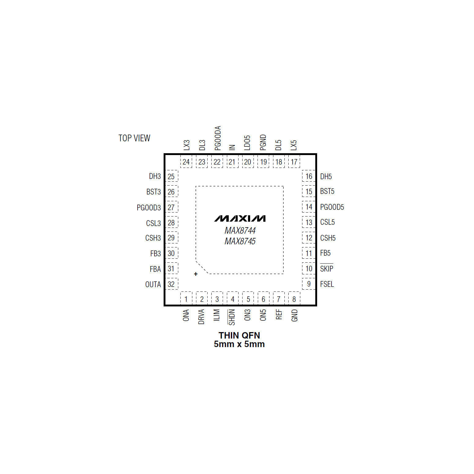 MAXIM MAX8744 SMPS Controller-IC 32 Thin QFN Gehäuse - Hochwertig Integrierte Schaltkreise Jetzt verfügbar mit schnellem weltweiten Versand