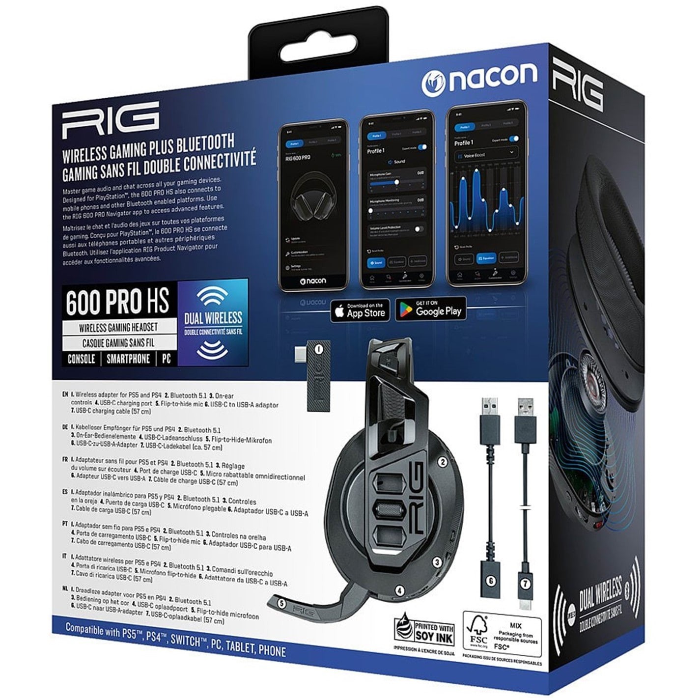 Nacon RIG 600 PRO HS Wireless Gaming Headset Black - High-quality Gaming Headsets Available now with fast shipping worldwide