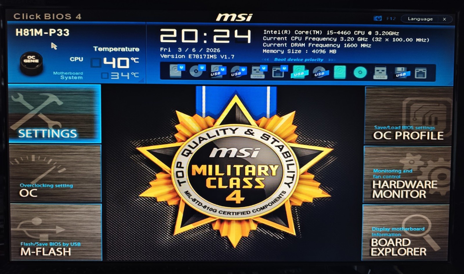 Placa Base MSI H81M-P33 con CPU Intel Core i5-4460 - Alta calidad Placas Base Disponible ahora con envío rápido a todo el mundo