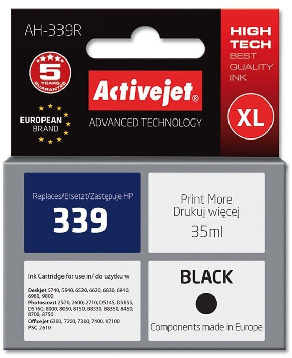 Activejet AH-339R XL Schwarze Tintenpatrone für HP Drucker - Hochwertig Tintenpatronen Jetzt verfügbar mit schnellem weltweiten Versand