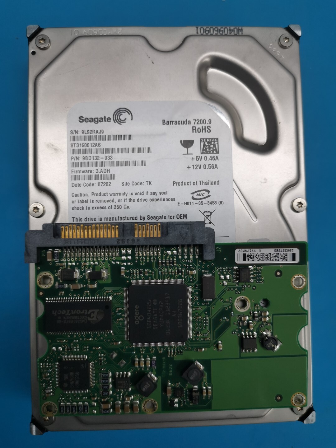 Seagate ST3160812AS PCB 100387575 Rev D Logic Board - High-quality Hard Drive Components Available now with fast shipping worldwide