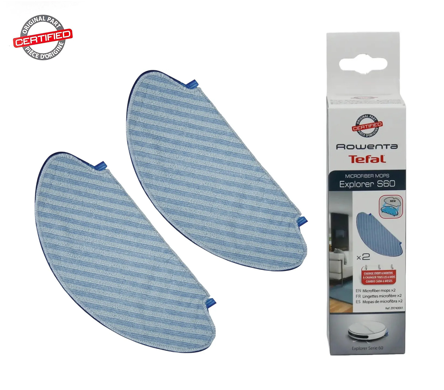 Serpillères Microfibre Rowenta X-plorer Serie 60 ZR740001 - Haute qualité Serpillères microfibres Disponible maintenant avec une expédition rapide dans le monde entier