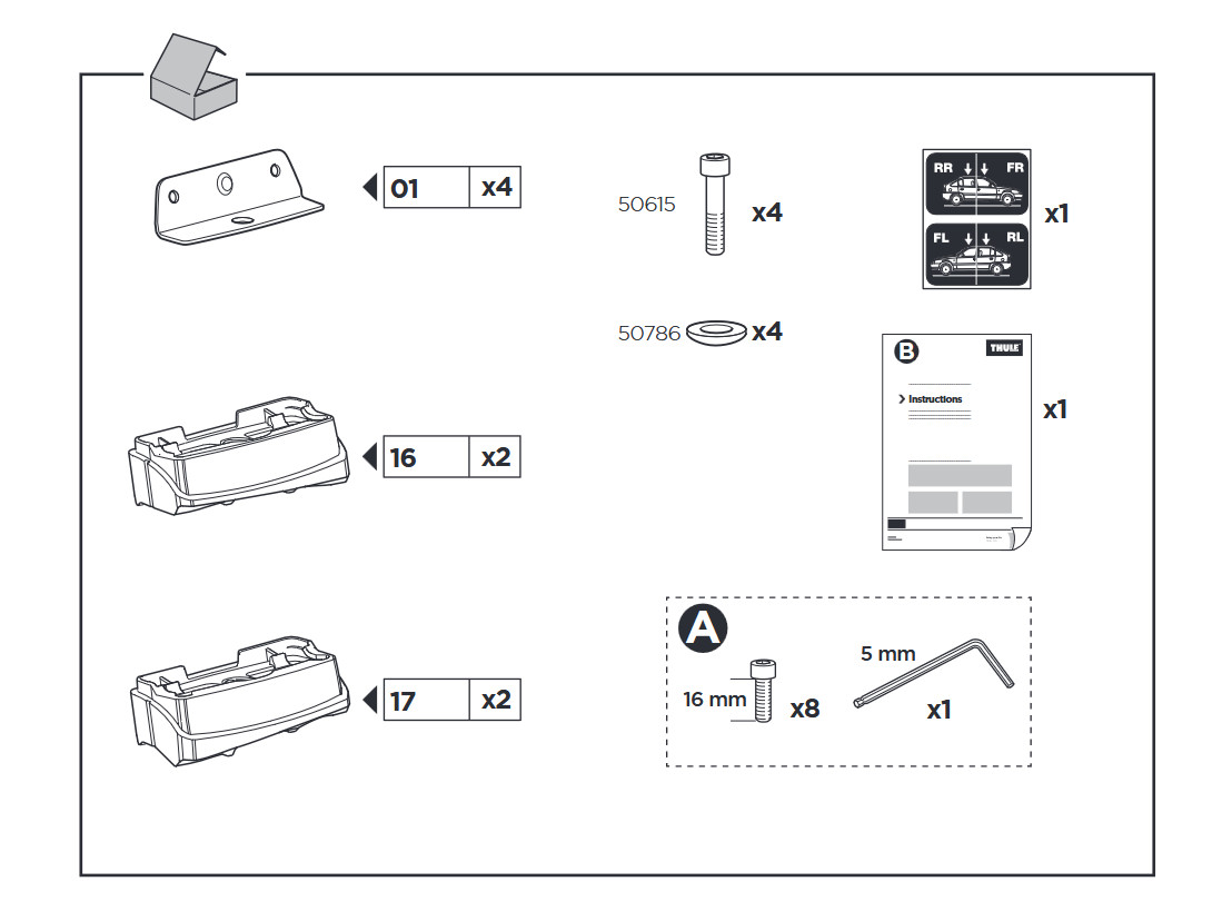 Thule XT Kit 3015 (183015) Dachträger Montagesatz - Hochwertig Dachträger Montagesätze Jetzt verfügbar mit schnellem weltweiten Versand