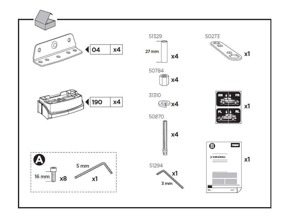 Thule XT Kit 3128 Pasvormkit voor Mitsubishi Outlander - Hoogwaardige kwaliteit Dakdrager accessoires Nu beschikbaar met snelle wereldwijde verzending