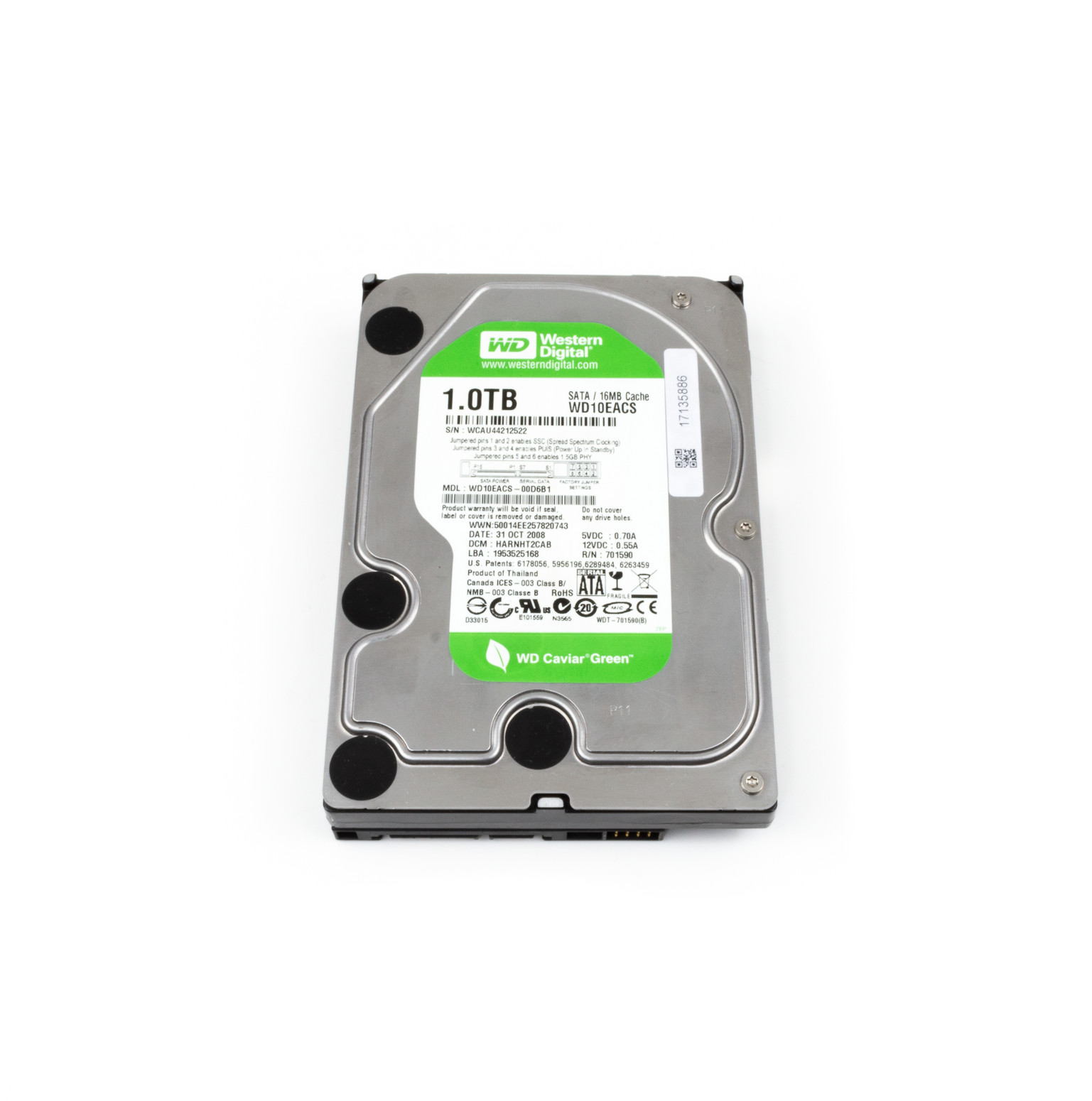 WD Caviar Green 1TB Hard Drive SATA 7200rpm 16MB Cache - High-quality Internal Hard Drives Available now with fast shipping worldwide