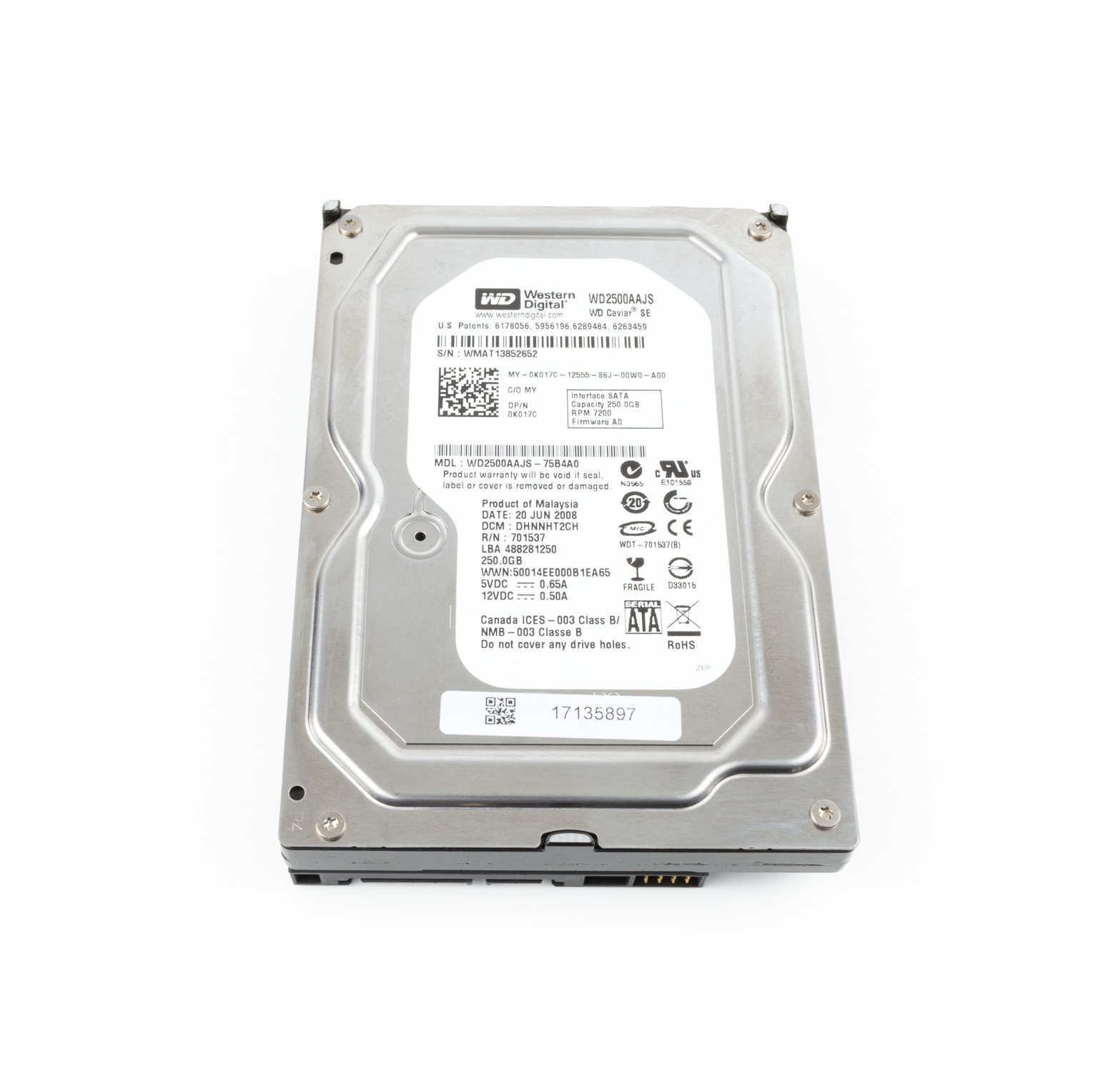 WD Caviar SE 250GB 3.5-inch SATA Hard Disk Drive - High-quality Internal Hard Drives Available now with fast shipping worldwide