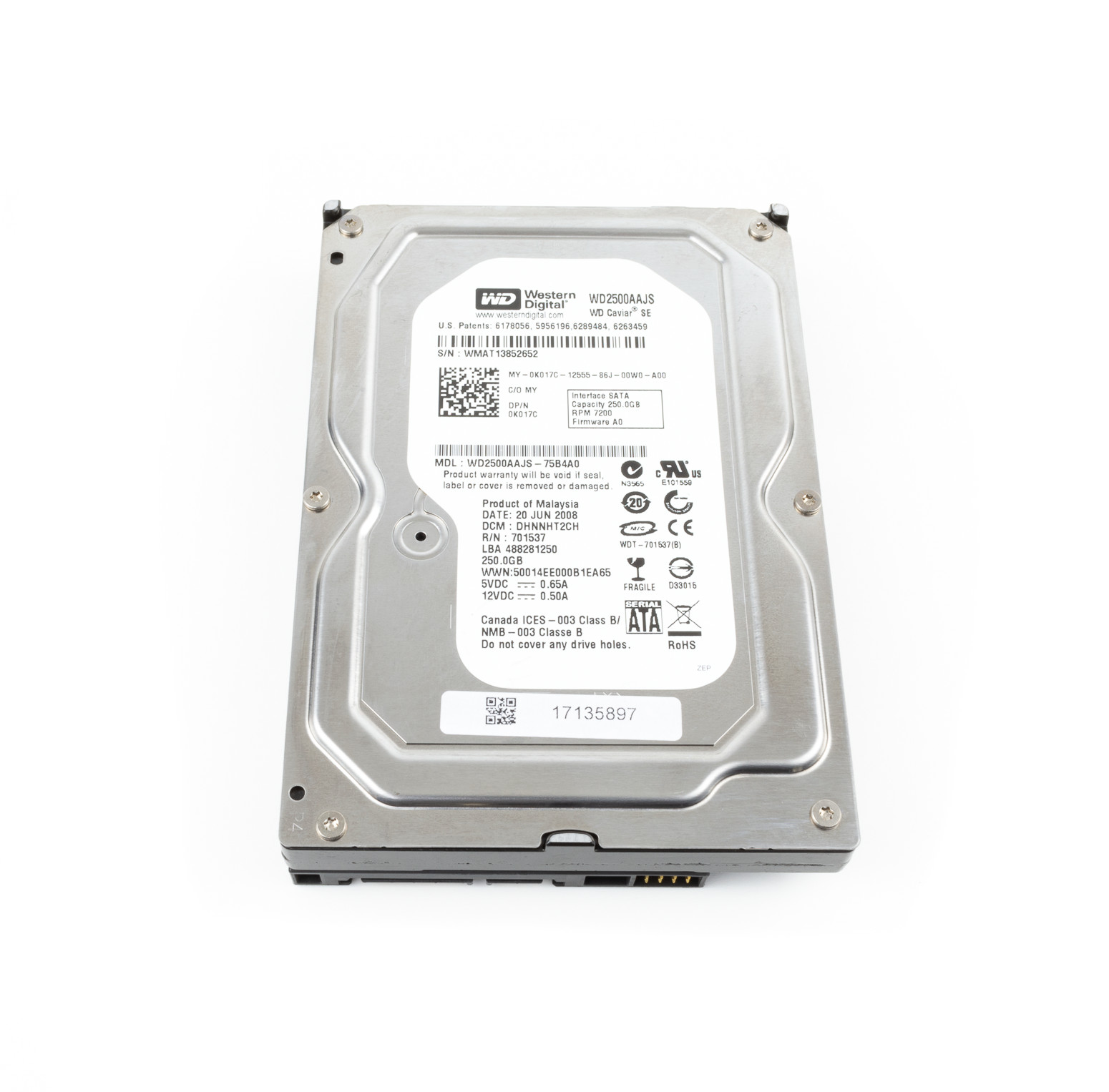 WD Caviar SE 250GB SATA Hard Drive WD2500AAJS - High-quality Internal Hard Drives Available now with fast shipping worldwide