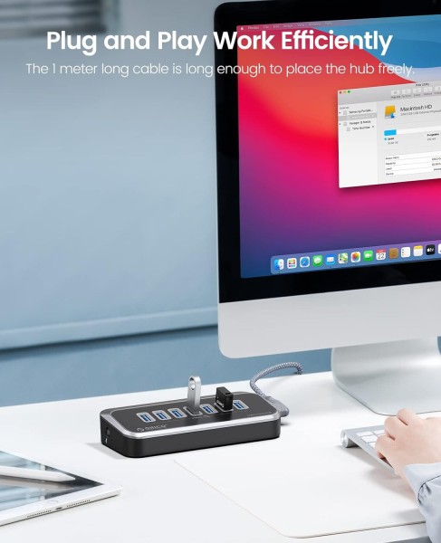 Hub USB ORICO 7 Ports USB 3.2 Gen 1 5Gbps M3U3-7A-10 - Haute qualité Concentrateurs USB Disponible maintenant avec une expédition rapide dans le monde entier