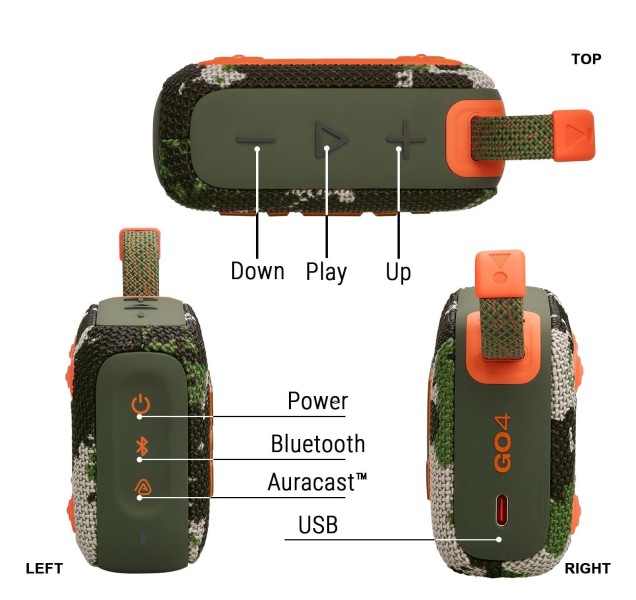 JBL Go 4 Squad Portable Bluetooth Speaker in Camo - High-quality Portable Speakers Available now with fast shipping worldwide