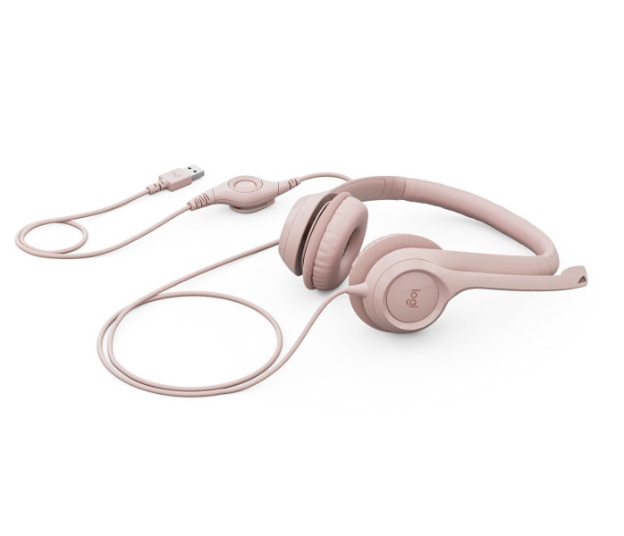 Logitech H390 USB Headset Noise-Cancelling Mic Rose - High-quality Computer Headsets Available now with fast shipping worldwide
