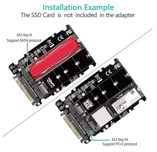 M.2 NVMe PCIe SATA SSD to U.2 Adapter for Fast Storage - High-quality Computer Adapters Available now with fast shipping worldwide