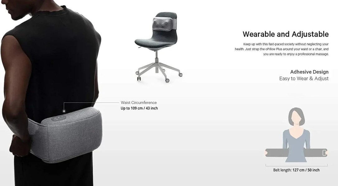 Masajeador de Espalda y Cuello NAIPO oPillow Plus Calor - Alta calidad Masajeadores Corporales Disponible ahora con envío rápido a todo el mundo