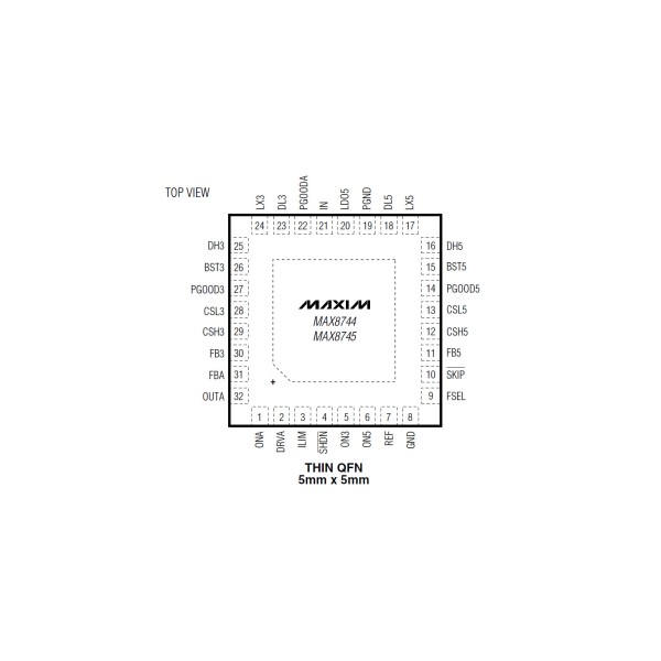 MAXIM MAX8744 SMPS Controller IC 32 Thin QFN (2pcs) - High-quality Power Management ICs Available now with fast shipping worldwide