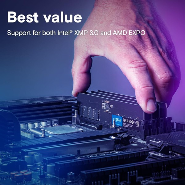 Mémoire PC Bureau 32Go DDR5 Crucial CT32G48C40U5 RAM - Haute qualité Mémoires RAM Disponible maintenant avec une expédition rapide dans le monde entier