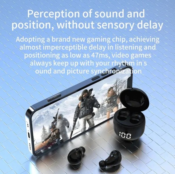 Mini Cuffie Intrauricolari Senza Fili SK18 Bluetooth 5.3 - Alta qualità Auricolari Bluetooth Disponibile ora con spedizione veloce in tutto il mondo
