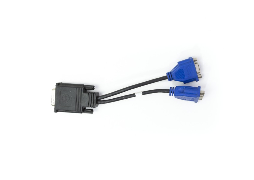 DMS 59 Male to Dual VGA Y Splitter Monitor Cable