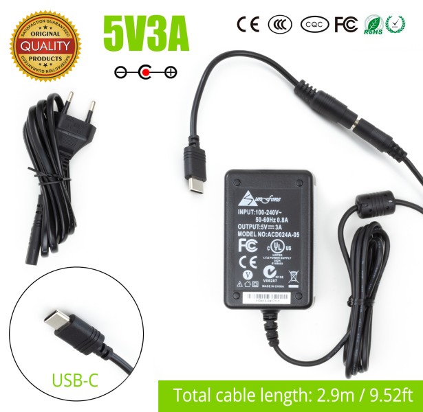 Netzteil Raspberry Pi 4 5V 3A USB-C Sunfone Stromkabel