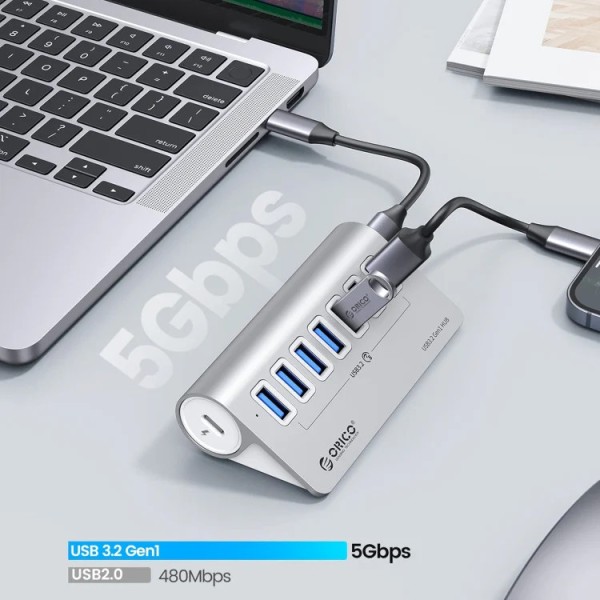 ORICO M3U7 Aluminium 7 Port USB 3.2 Hub for PC & Mac - High-quality USB Hubs Available now with fast shipping worldwide
