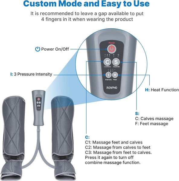 RENPHO Leg Massager with Heat RP-ALM071H for Relaxation - High-quality Leg Massagers Available now with fast shipping worldwide