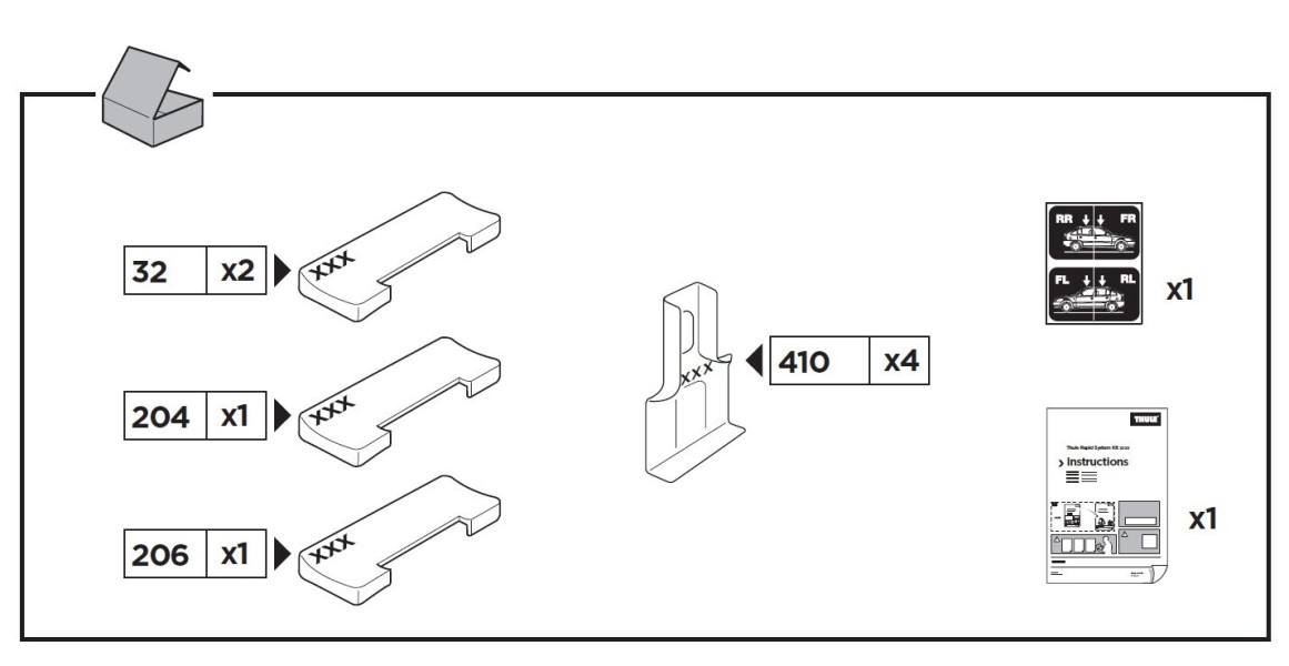 Thule Kit 1476 (141476) Montagesatz für Ford Focus - Hochwertig Dachträger Montagesätze Jetzt verfügbar mit schnellem weltweiten Versand
