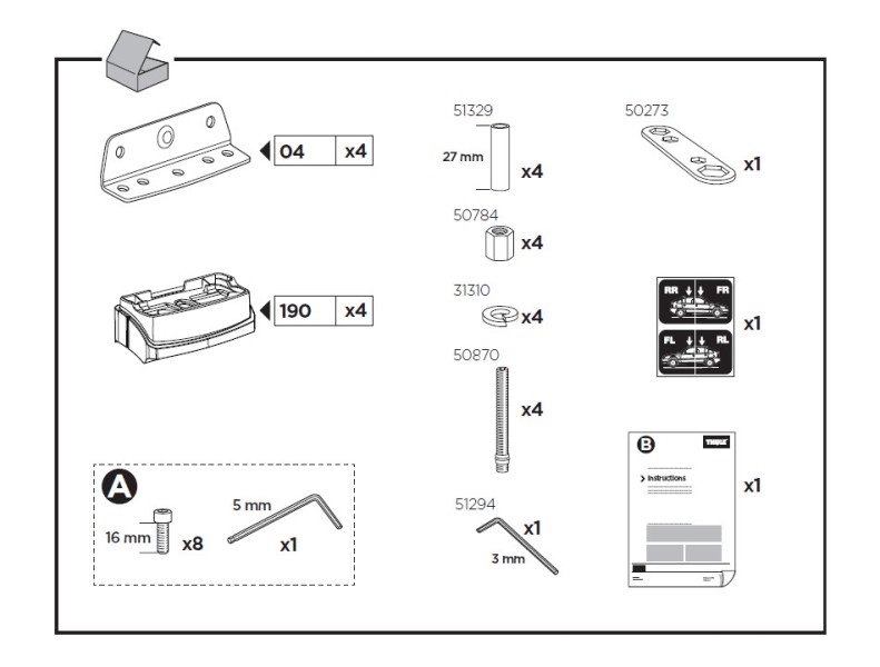 Thule XT Kit 3128 Pasvormkit voor Mitsubishi Outlander - Hoogwaardige kwaliteit Dakdrager accessoires Nu beschikbaar met snelle wereldwijde verzending